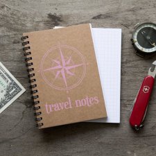 Podróżny notes notatnik bullet journal - różowy kratka