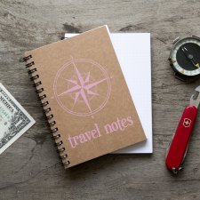 Podróżny notes notatnik bullet journal - różowy kropki