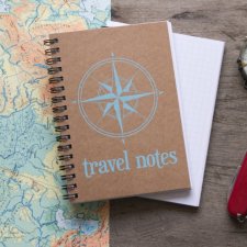 Podróżny notes notatnik bullet journal - niebieski kratka