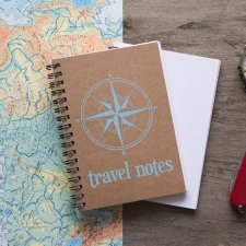 Podróżny notes notatnik bullet journal - niebieski kropki