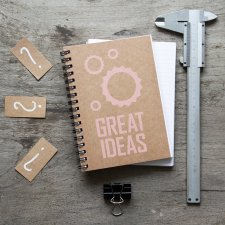 Pomysłowy notes notatnik bullet journal - łosoś linie