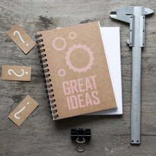 Pomysłowy notes notatnik bullet journal - łosoś kropkowane linie