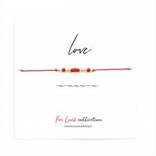 Bransoletka koralikowa For Luck - LOVE (srebrna)