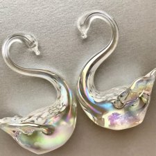 Art Glass - Symboliczne łabędzie ❀ڿڰۣ❀ Ręczna praca, szkło opalizujące ❀ڿڰۣ❀