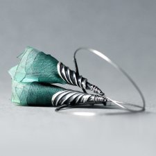 Srebrne kolczyki koła MIĘTOWE KWIATY