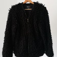 Black Shaggy włochata bluza