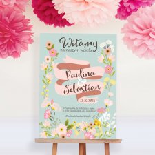 Plakat powitalny 50x70 cm - Romantyczne wesele