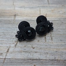 Małe czarne-  kolczyki Soutache