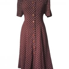 Śliczna bordowa sukienka vintage lata 70-te jak lata 40-te