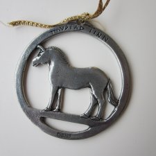 PEWTER Norway hanstad tinn - fjord hest -  oryginalna cynowa  ZAWIESZKA DEKORACYJNA