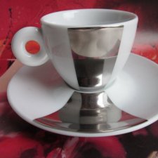 Rosenthal germany -illy colection 2002 -pistoletto - stylish platinum design finish -limited edition