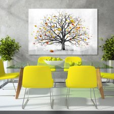 Obraz na płotnie do salonu z jesiennym drzewem, format 120x80cm