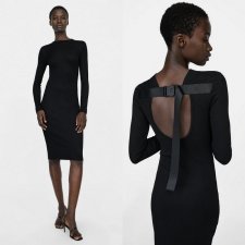Zara nowa sukienka ołówkowa czarna midi 36
