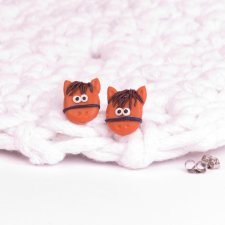 Kolczyki sztyfty Kasztanek, Koń