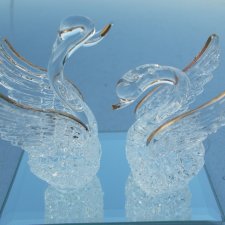 swans in love hand made -dobrana para - nowe ręcznie wykonane figurki szkło artystyczne