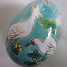 Ręcznie Malowane  duże Jajo porcelanowe kolekcjonerskie oryginalne dekoracyjne  niespotykane