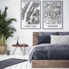 Zestaw 2 plakatów mapa paryż nowy jork londyn format 50x70 cm