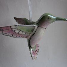 Unikatowy ręcznie malowany koliber dekoracyjna zawieszka porcelanowa