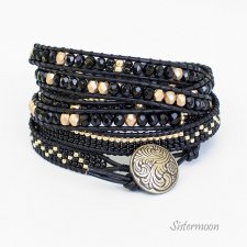 Bransoleta Boho Black and Gold