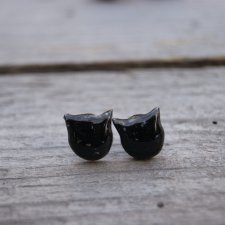 Ceramiczne kolczyki "Czarne kotki"/stal chirurgiczna k4