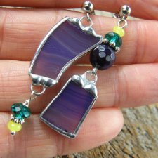 Kolczyki fioletowe asymetryczne