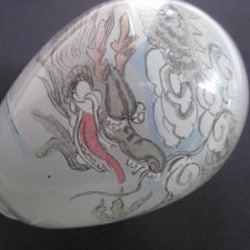 oryginalne szklane niespotykane dekoracyjne kolekcjonerskie orientalnie zdobione jajo.