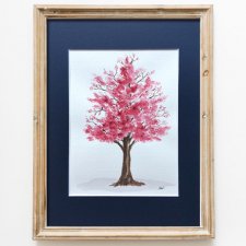 Akwarela - Kwitnąca wiśnia