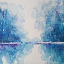 PEJZAŻ - obraz  akwarela