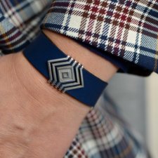 BRANSOLETKA SKÓRZANA MAGNETOOS MAGNIFICO ETNY navy blue