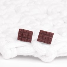 Kolczyki sztyfty - małe czekoladki