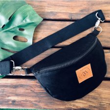 Nerka/torebka z weluru "Mili Belt Bag M" - czarna