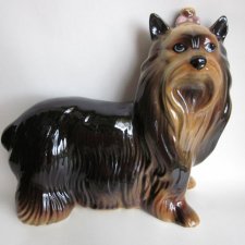 big dog duża porcelanowa figurka  sygnowana kolekcjonerska rarytas -19,5 x 7,5 x 16,5 cm