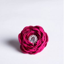FloweRing - kwiatowy pierścionek - amarant z cyrkonią - FR01