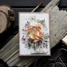 Kartka na różne okazje z ręcznie robionym kwiatem
