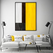 Plakat żółta abstrakcja do salonu 61x91 cm