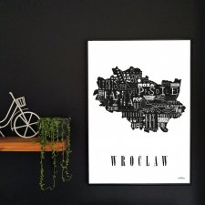 PLAKAT typograficzny mapa WROCŁAW LOFT 70x100 cm