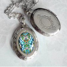 folk azure :: medalion mały sekretnik otwierany unikatowy