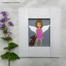anioł stróż dziewczynka z misiem