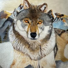 unikat - obraz na porcelanie  - duży 27 cm - hipnotyzujące spojrzenie -  dzieło sztuki - sygnowane - takiego Wilka nie ma nikt ☺