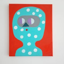 Obraz na płótnie A4. Portret w kropki.