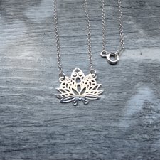 Srebrny naszyjnik Kwiat Lotosu ażur srebro 925