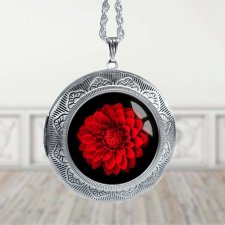 piękny medalion na prezent :: czerwony kwiat