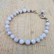 Chalcedon z przekładkami - bransoletka
