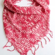 malinowa chusta vintage