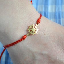 BRANSOLETKA PREEMI MAKRAMA STER ZE STALI CZERWONA