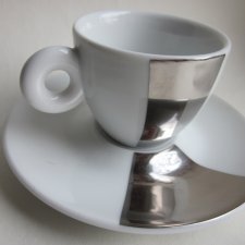 Rosenthal germany -illy colection 2002 -pistoletto - stylish platinum design finish -limited edition