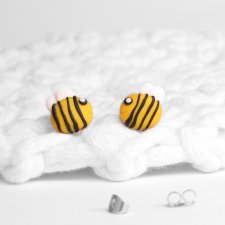 Kolczyki sztyfty - pszczółki