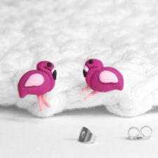 Kolczyki sztyfty - flamingi