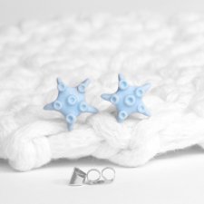 Kolczyki sztyfty - błękitna rozgwiazda