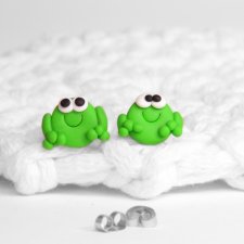 Kolczyki sztyfty -śmieszna żaba